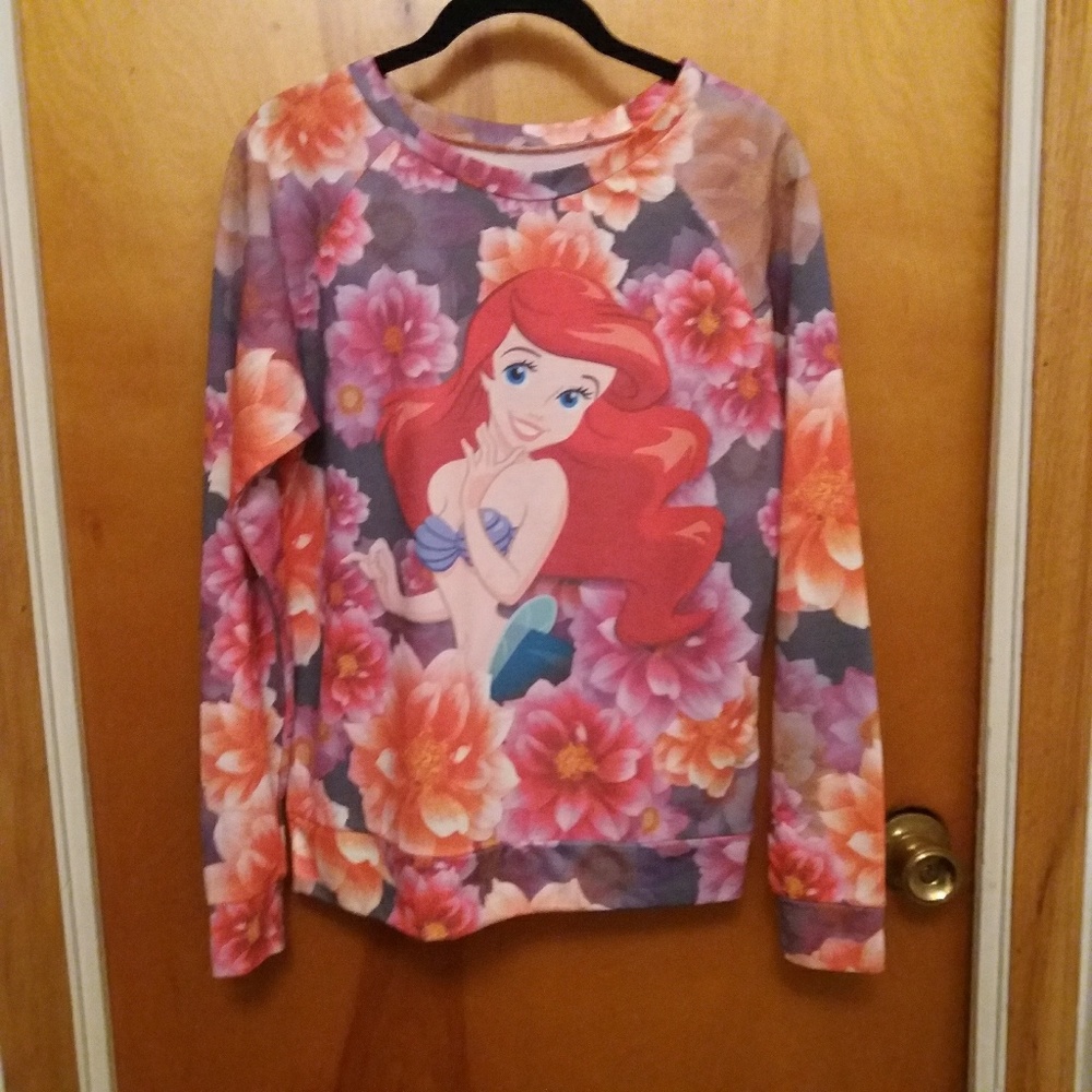 Disney Little Mermaid Ariel long sleeve crew neck
